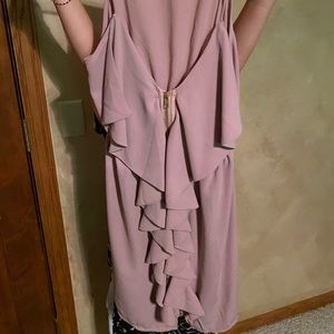 Mauve Ruffled Zipper Dress